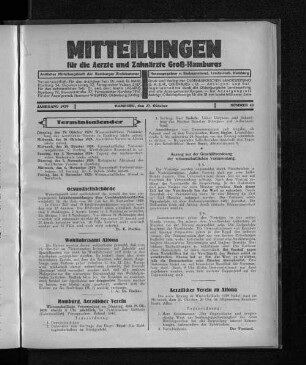 Jahrgang 1929, Hamburg, den 27. Oktober, Nummer 43