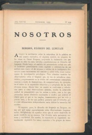 Bergson, filósofo del lenguaje