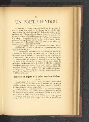 Un Poète Hindou.
