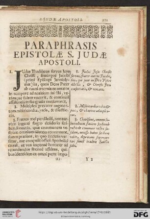Paraphrasis Epistolæ S. Judæ Apostoli