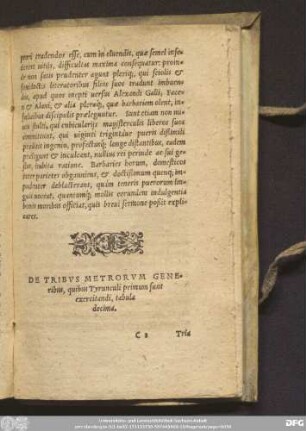 De Tribus Metrorum Generibus, quibus Tyrunculi primum sunt exercitandi, tabula decima.