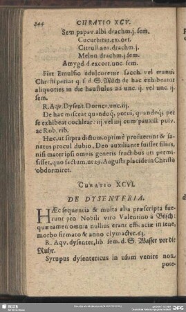 Curatio XCVI. [Curatio XCIX.] De Dysenteria