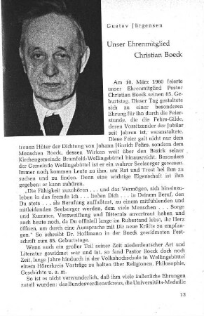 Unser Ehrenmitglied Christian Boeck