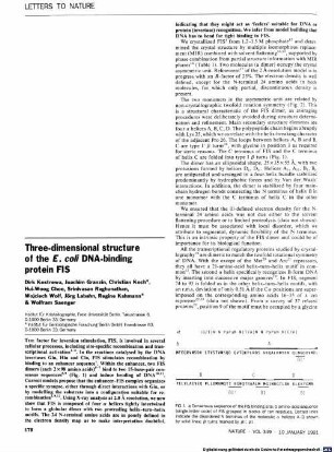 Three-dimensional structure of the E. coli DNA binding protein FIS