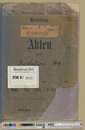 "Revolution 1918": 26. Dez. 1918 - 11. Sept. 1935
