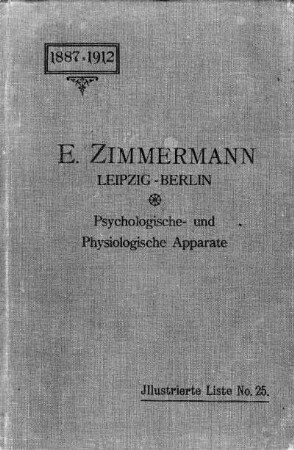 Psychologische und Physiologische Apparate. Liste 25