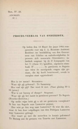 Bijl. No. 23. Afschrift No. 1. Proces-verbaal van onderzoek