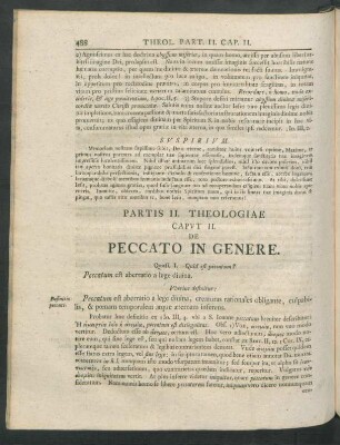 Caput II. De Peccato In Genere