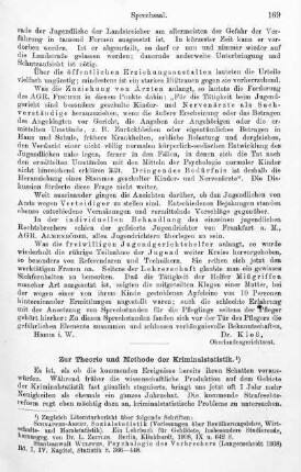169-176, Zur Theorie und Methode der Kriminalstatistik