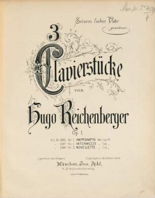 3 Clavierstücke : Op. 1. 3, Novellette