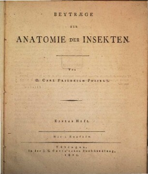 Beytraege zur Anatomie der Insekten