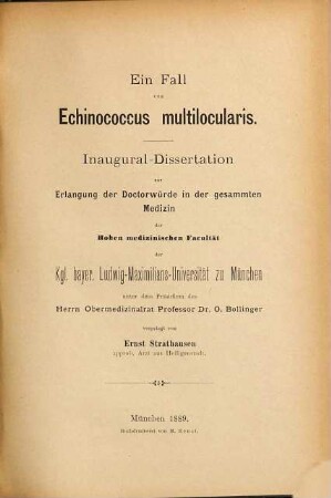 Ein Fall von Echinococcus multilocularis ...