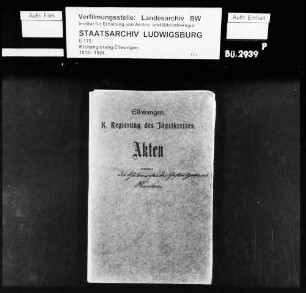 Schuldenwesen der Gesamt- und der Teilgemeinde Hausen an der Rot sowie der Teilgemeinden Erlenhof und Wiesenbach