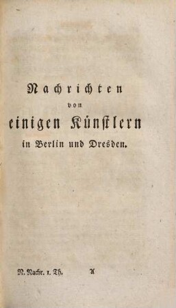 Neue Nachrichten von Künstlern und Kunstsachen