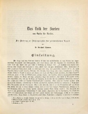 Das Volk der Sueben von Caesar bis Tacitus : ein Beitrag zur Ethnographie der germanischen Urzeit