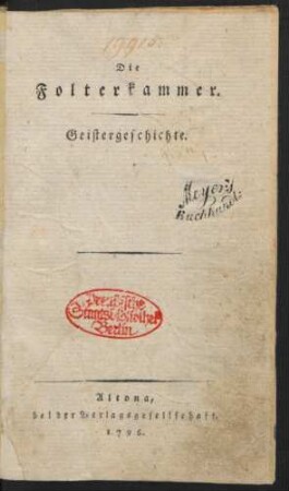 Die Folterkammer : Geistergeschichte