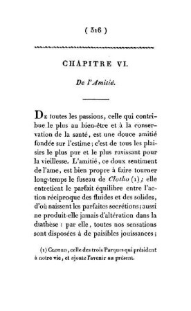 Chapitre VI. De l'Amitié.