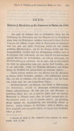 659-667 Pfarrer J. Merstetter zu St. Emmeran in Mainz um 1500
