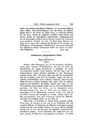 Gottscheds pädagogisches Ideal : (Schluß)