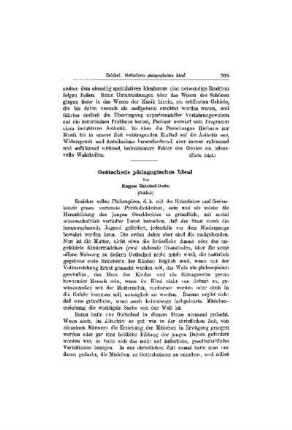 Gottscheds pädagogisches Ideal : (Schluß)