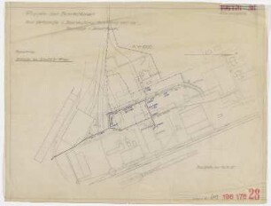 Teillageplan vom Braunkohlenwerk, Neue Werksstraße u. Beschleußungsrohrleitung nach der Gasanlage u. Brikettfabrik