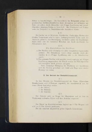II. Der Betrieb der Desinfektionsanstalt.