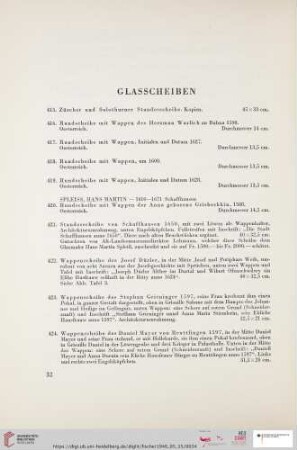 Glasscheiben (Nr. 415 - 439)