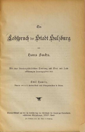 Ein Lobspruch der Stadt Salzburg