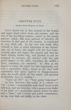Chapter XVIII. Another guest prepares to come