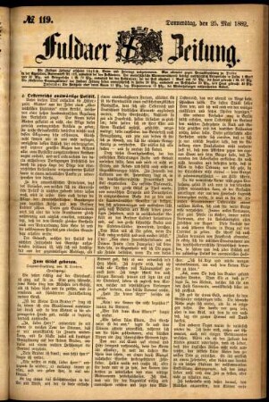 Ausgabe vom Donnerstag, den 25. Mai 1882.