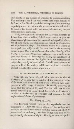The Mathematical Principles of Theories of the Physical Forces.