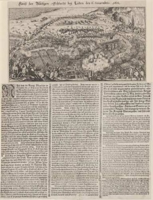 Abriß der Blutigen Schlacht bey Lützen den 6. Novembris. 1632.