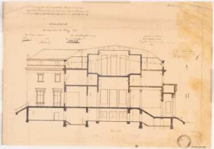 Villa von der Heydt, Berlin-Tiergarten. Zum Projekt gehörend: Böhmer & Petrich, Villa von der Heydt, Berlin-Tiergarten Umbau: Schnitt 1:100