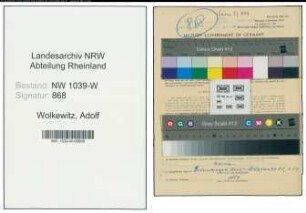 Entnazifizierung Adolf Wolkewitz , geb. 11.04.1881 (Lagerist)