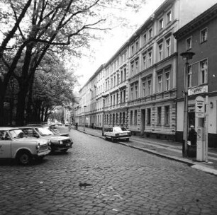 Cottbus-Mitte. Wernerstraße. Blick nach Norden gegen östliche Wohnbebauung