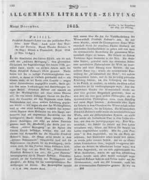 Rohmer, F.: Friedrich Rohmers Lehre von den Politischen Parteien. T. 1. Die vier Parteien. Hrsg. v. T. Rohmer. Zürich; Frauenfeld: Beyel 1844