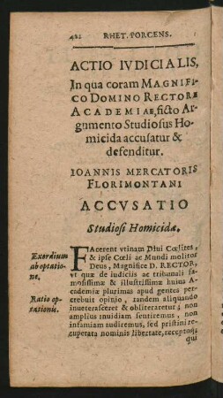 Actio Iudicialis, In qua coram Magnifico Domino Rectore Academiae ...