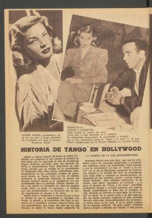 Historia de tango en Hollywood