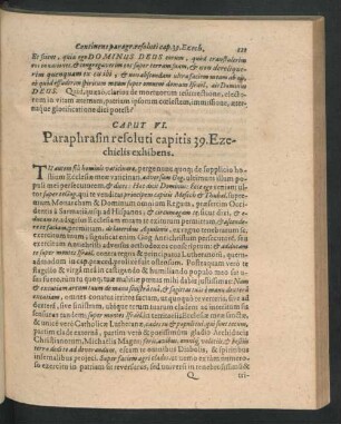 Caput VI. Paraphrasin resoluti capitis 39. Ezechielis exhibens.