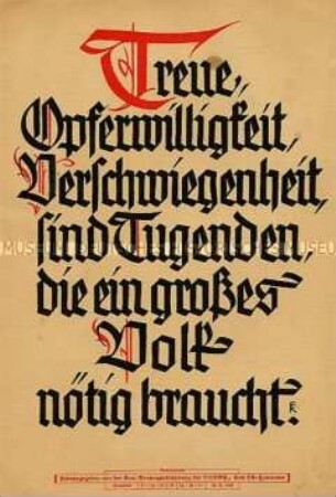 Schmuckblatt "Wochenspruch" der NSDAP-Gauleitung Hannover