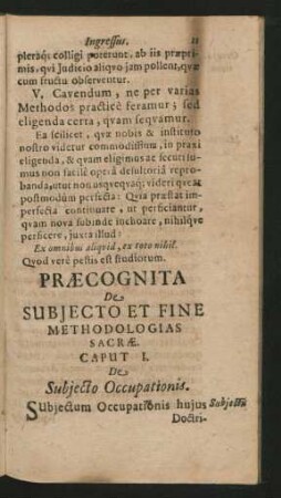 Praecognita De Subjecto Et Fine Methodologias Sacrae.