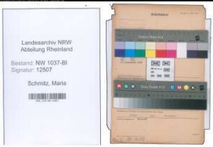Entnazifizierung Maria Schmitz , geb. 30.09.1899 (Postsekretaerin)