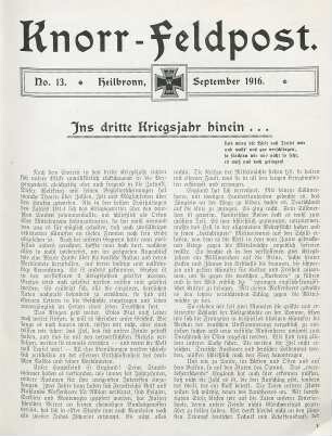 13.1916: Knorr-Feldpost
