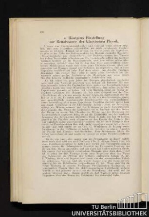 4. Röntgens Einstellung zur Renaissance der klassischen Physik.