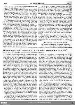 Hemmung mit konstanter Kraft oder konstanter Antrieb?