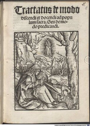 Tractatus de modo discendi et docendi ad populum sacra. Seu de modo predicandi