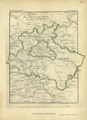 Geographische Übersichtskarte Kreis Cassel-Land
