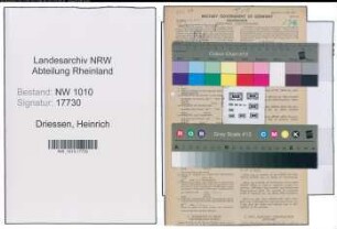 Entnazifizierung Heinrich Driessen , geb. 14.04.1904 (Strassenbahner)