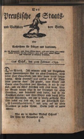 6tes Stück, den 9ten Februar 1799