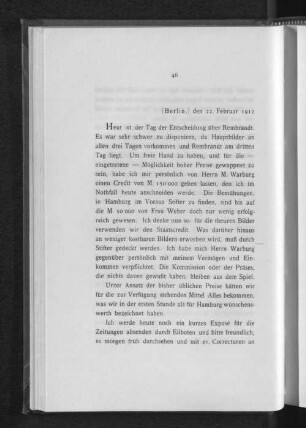 [Berlin,] den 22. Februar 1912